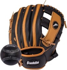 Franklin Sports Kids Baseball Gloves - RTP Youth Teeball Glove  Ball Set