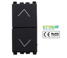 Commutatore INTERBLOCCATO 1-0-2 per Tapparelle  16A Compatibile VIMAR ARKE' NERO