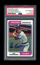 DON KESSINGER SIGNED 1974 TOPPS PSA/DNA AUTOGRAPHED CHICAGO CUBS ALL STAR HOF