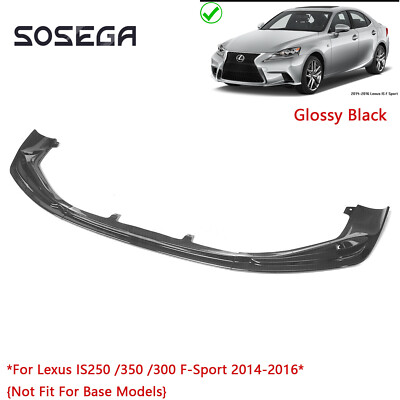 Fit For Lexus IS250 350 300 F-Sport 2014-2016 Front Bumper Lip Kit Glossy Black 