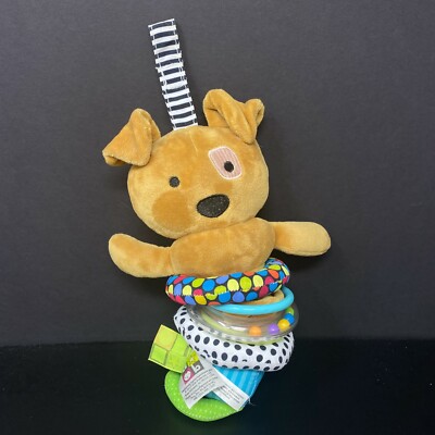 Kids Preferred Brown Dog Vibrating Baby Plush Toy Rattle Hanging Pull Teething