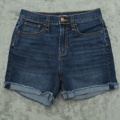 Old Navy Jean Shorts Girls 14 Blue Mid-Rise Flat-Front Denim Jorts
