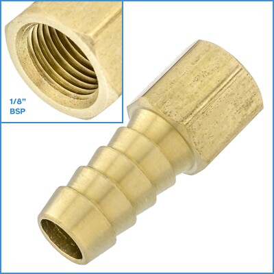 8mm Hose Barb Tail - 1/4" BSP Female Thread Straight Brass Connector Fitting F E - Foto 11