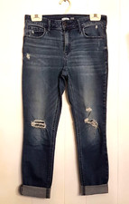 Old Navy Stretch Denim Jeans sz 4 Rockstar Super Skinny Cropped Ankle distressed