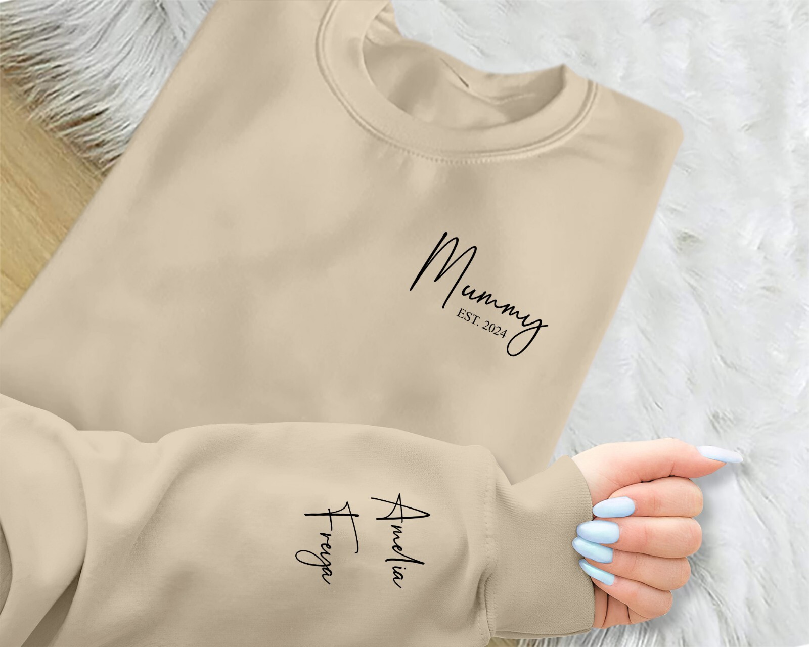 Personalised Sweatshirt Custom Name Printed Happy Mothers Day Gift Women Sweater