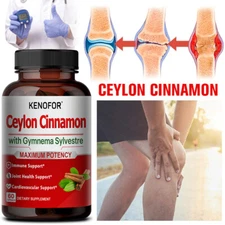 Organic Cinnamon (Ceylon Cinnamon) 600mg Serving, 60 Capsules