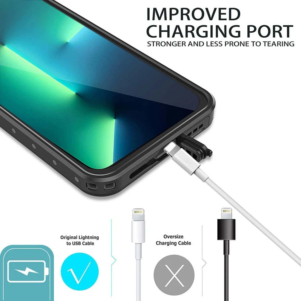 Life Waterproof Shock Dust Proof Case Cover iPhone 13 12 11 14 15 16 Pro Max XR - Image 4 of 4