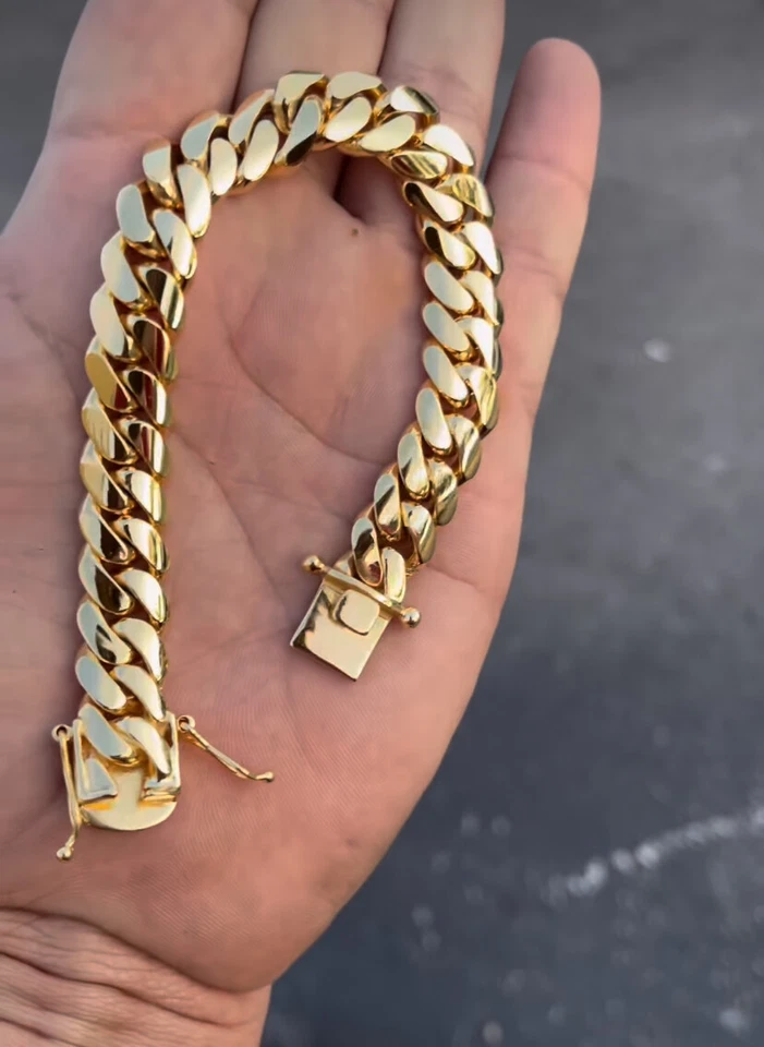 Pulsera Manilla Brazalete Esclava de Acero Inoxidable en Oro Para Hombre Joyeria - Image 3 of 4