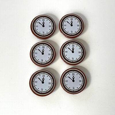 6 Lego Fliese 2x2 rund bedruckt Ziffernblatt Uhr rotbraun NEU 14769pb133 Potter