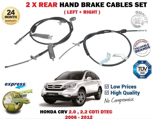 FOR HONDA CRV 2.0 2.2 CTDI DTEC 4WD 20062012 2X REAR LEFT RIGHT HANDBRAKE CABLE eBay