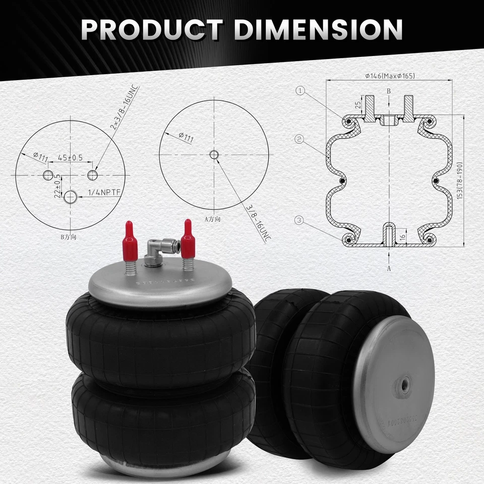 AirSpring Suspension Kit For 2009-2014 Ford F150 F-150 Rear 2525 Ride-Rite New - Image 2 of 4
