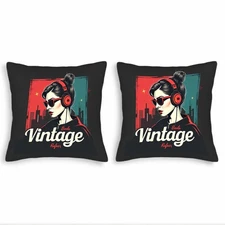 Stylish Throw Pillow Covers Set of 2 - 18x18in Square Cushion Cases 