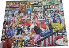 White Mountain 1000 pc puzzle American Diner Larger Pieces
