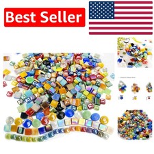420 Count Shimmering Glass Mosaic Tiles for DIY Projects - Iridescent  Classic