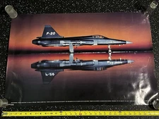 Vintage F-20 Tigershark Fighter Jet Poster 32x20 1980’s