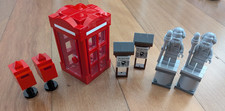 Lego City/Town Street Furniture - UK Style Post Box Phone Box Newspaper Statues