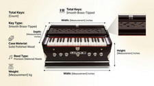 New Harmonium 7 Stopper Multi Bellow 39 Key 440Hz Long Sustain Sound