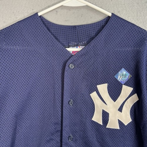 NWT! Majestic New York Yankees 1998 World Series Jersey Adult Medium Blue Mens - Picture 4 of 11