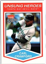 2004 Fleer Platinum #180 Carl Crawford - Tampa Bay Devil Rays