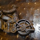 Vintage Cast Iron Motorcycle Patrol Figure Die Cast Biker Toy Hubley Replica — photo 8