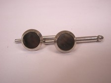 SINGLES 2 5/16" Gray MOP Round Vintage SWANK Formal Tux Prom Shirt Stud c2035