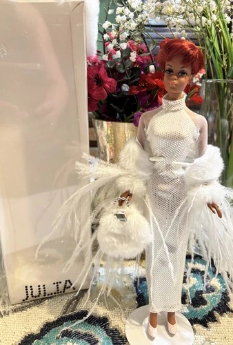 GORGEOUS VTG Mattel JULIA 1966 Barbie Doll W STAND, Accessories, Box