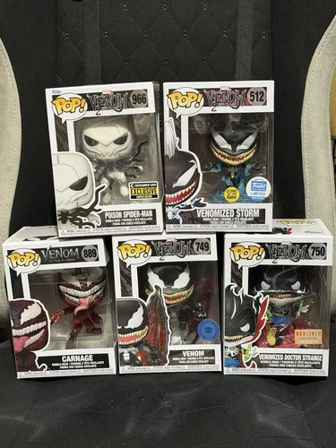 Venom Funko Pop Lot 5 Carnage GITD Venomized Storm Doctor Strange Exclusives