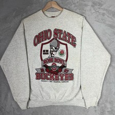 VTG Ohio State Buckeyes Sweatshirt Mens XL Gray Rose Bowl Crew Neck 1997 USA