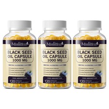 Black Seed Oil 1000mg Liquid Capsules 120ct  High Thymoquinone  Antioxidant