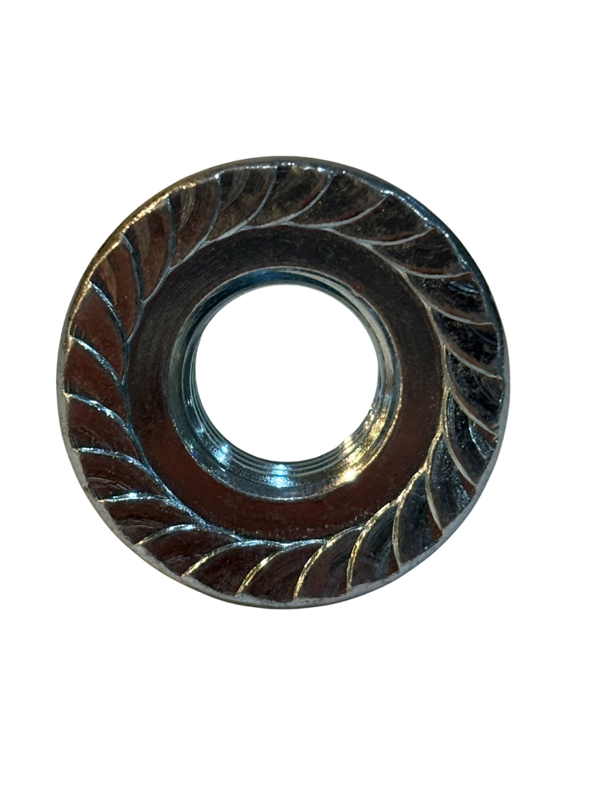 (50 Pcs) 1/2"-13 Grade 5 Serrated Flange Whiz Lock Nuts Coarse Thread Zinc Clear