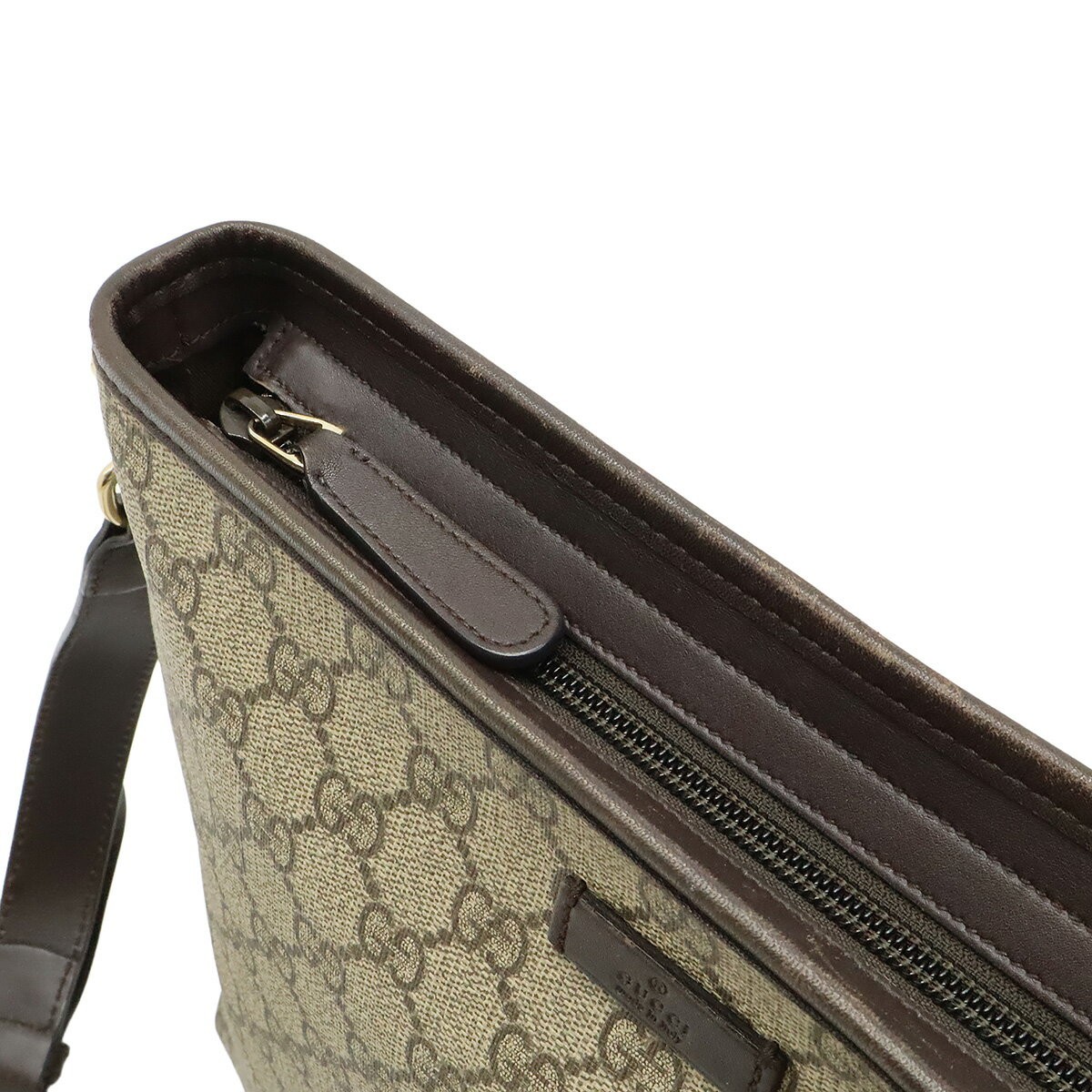 Gucci GG Supreme Shoulder Bag Crossbody PVC Leather Beige Dark Brown Gold thumbnail 6