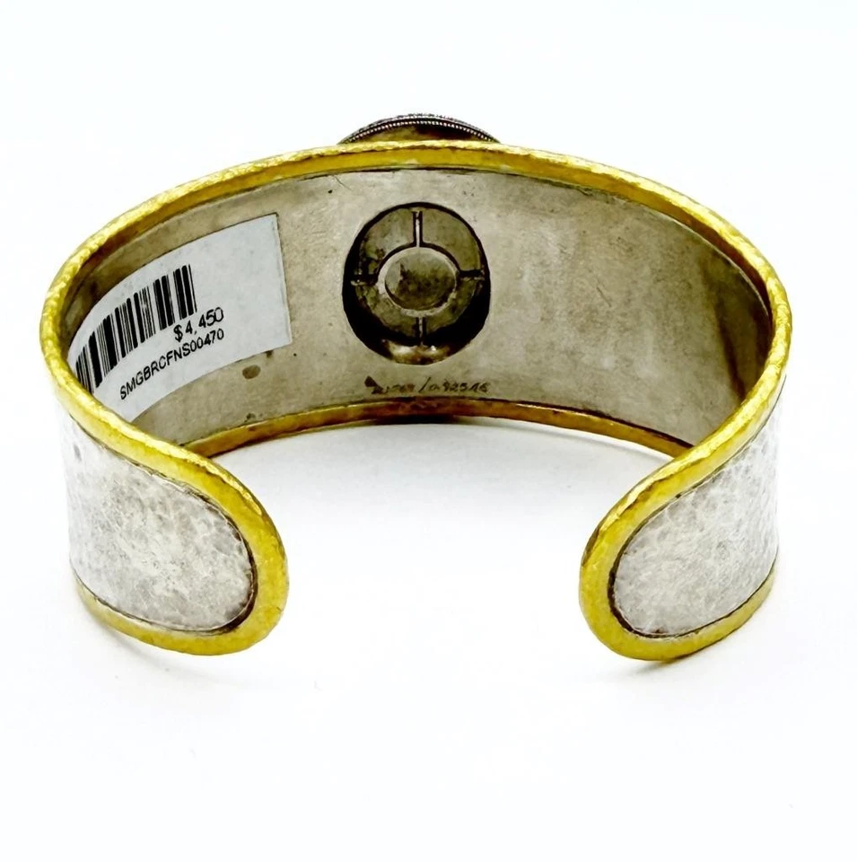 Bracelete assinado Gurhan prata esterlina e ouro 24k Cavalier novo com etiquetas varejo $4450 - Imagem 4 de 4
