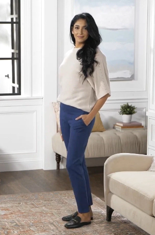 Pantalones ajustados para mujer con control Luxe Ponte talla XXS azul marino A476523 Foto 4 de 4