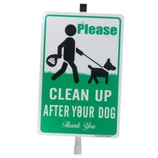 Clean Up After Your Dog Sign with 28" Stake, Pick Up After Your Dogs Signs for