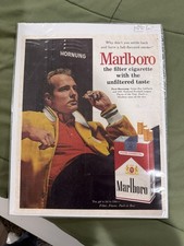 Paul Hornung Marlboro Man Print Ad Vintage Ephemera Wall Art Decor