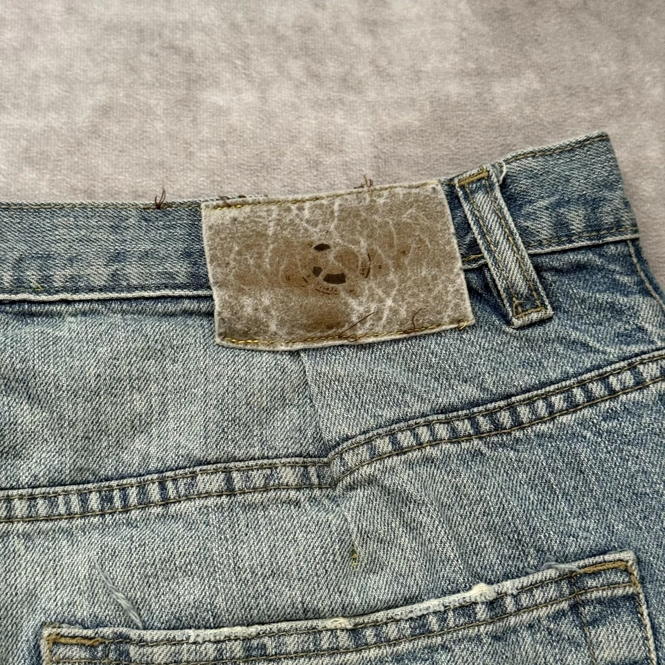 Pantalones Cortos G-Unit Para Hombres 42 Azul Denim Sueltos Largos Bordados Deletrear Foto 4 de 4