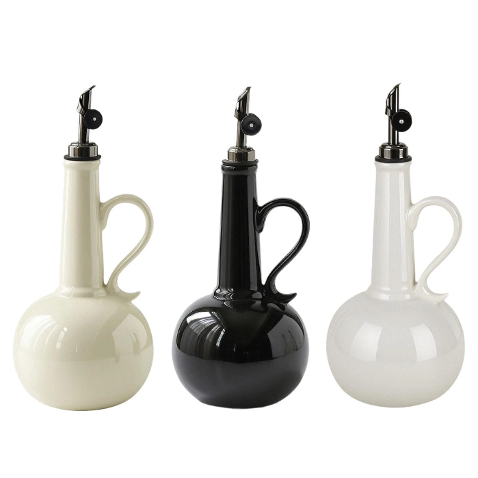 Ceramic Olive Oil Dispenser Bottle Soy Sauce Dispenser Jar for Party Cooking