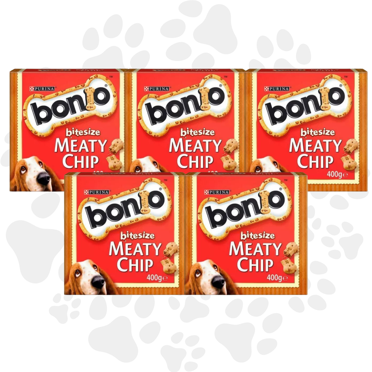 Purina Bonio Meaty Chip Bitesize Dog Treat Biscuits 5x 400g