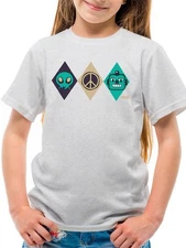 Alien Peace Trio Emoji - Futuristic Symbol Art Design Youth's T-shirt