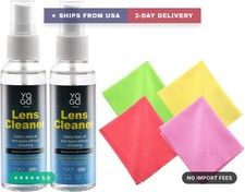 Lens Cleaner Spray 2 Eyeglass Cleaner Bottels, with 4 Microfiber Cloths Kit Ammo