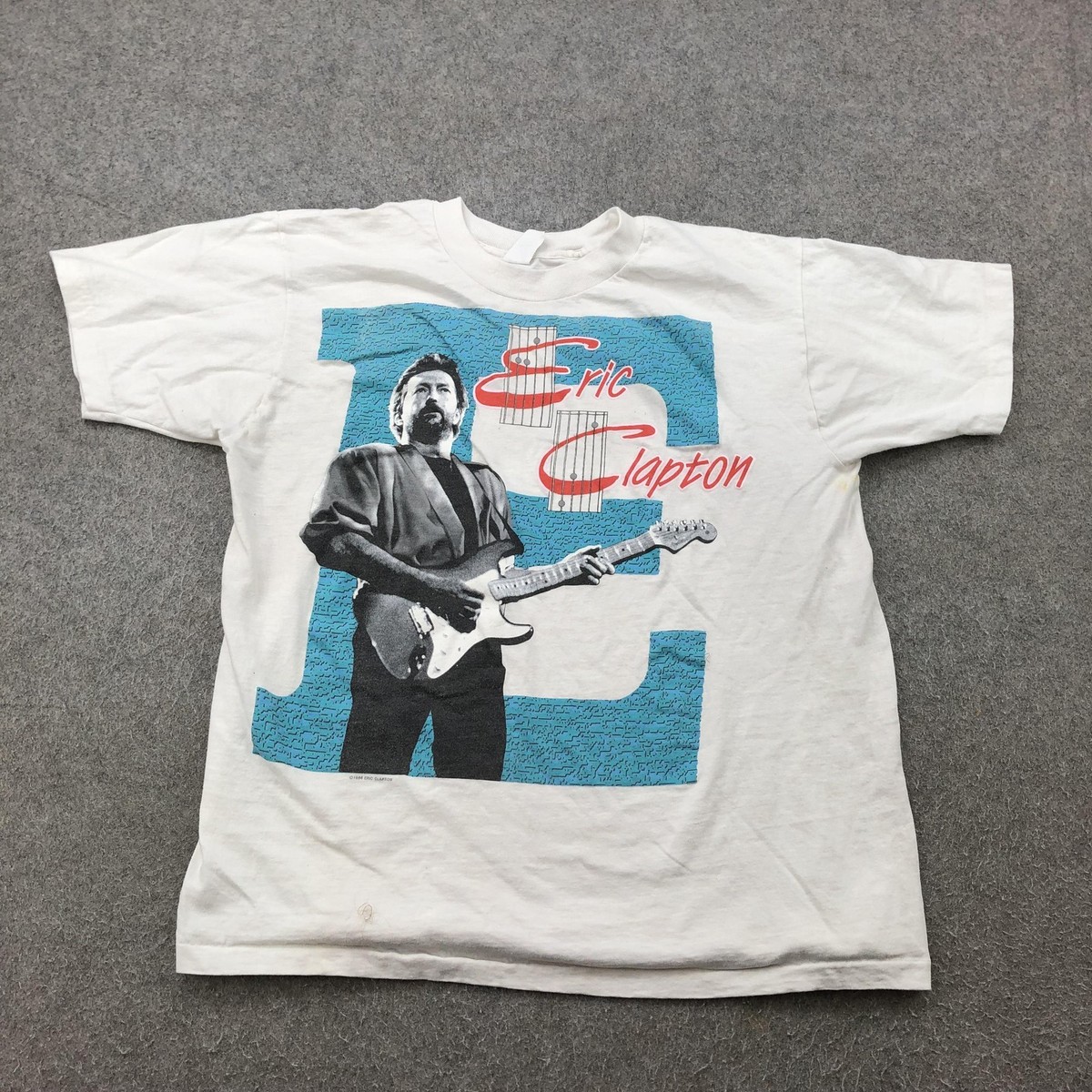 Vintage Eric Clapton Shirt Mens Extra Large White Band Tour Tee
