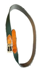 Vintage Christian Dior Green Canvas and Leather Belt