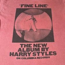 Rare Harry Styles Red Vintage Fine Line Album Promo Graphic T-Shirt Tee Medium