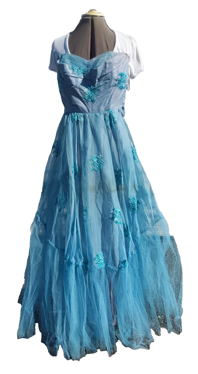 Satin Blue 1950s Vintage Dresses for Women for sale | eBay Satin Blue 1950s Vintage Dresses for Women for sale | eBay