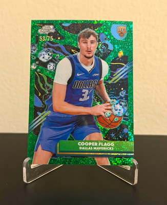 2025-26 Topps Cosmic Chrome Cooper Flagg #12 Green Space Dust /75 RC Mavs