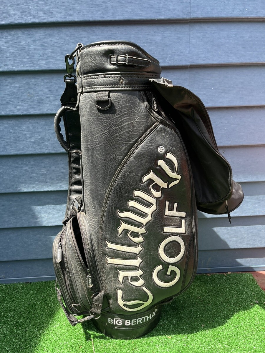 dn1 Callaway GOLF BAG オールレザー 黒 Vintage Callaway Big Bertha Hawkeye Black Leather Staff 6