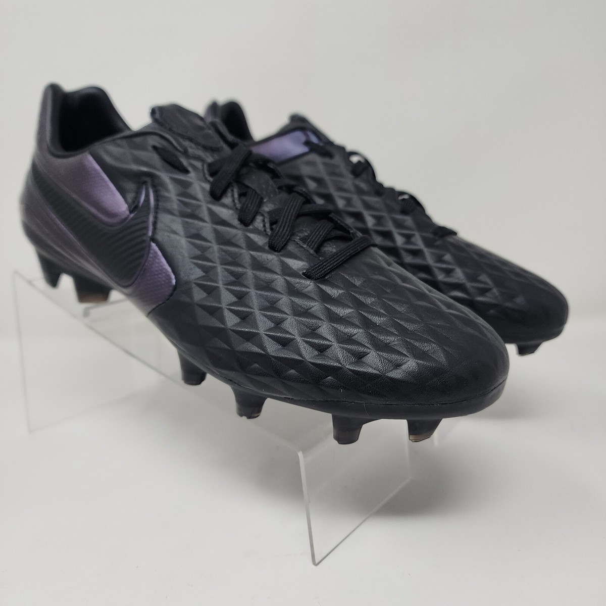Nike Soccer Cleats Mens Triple Black Tiempo Legend Pro FG Logo