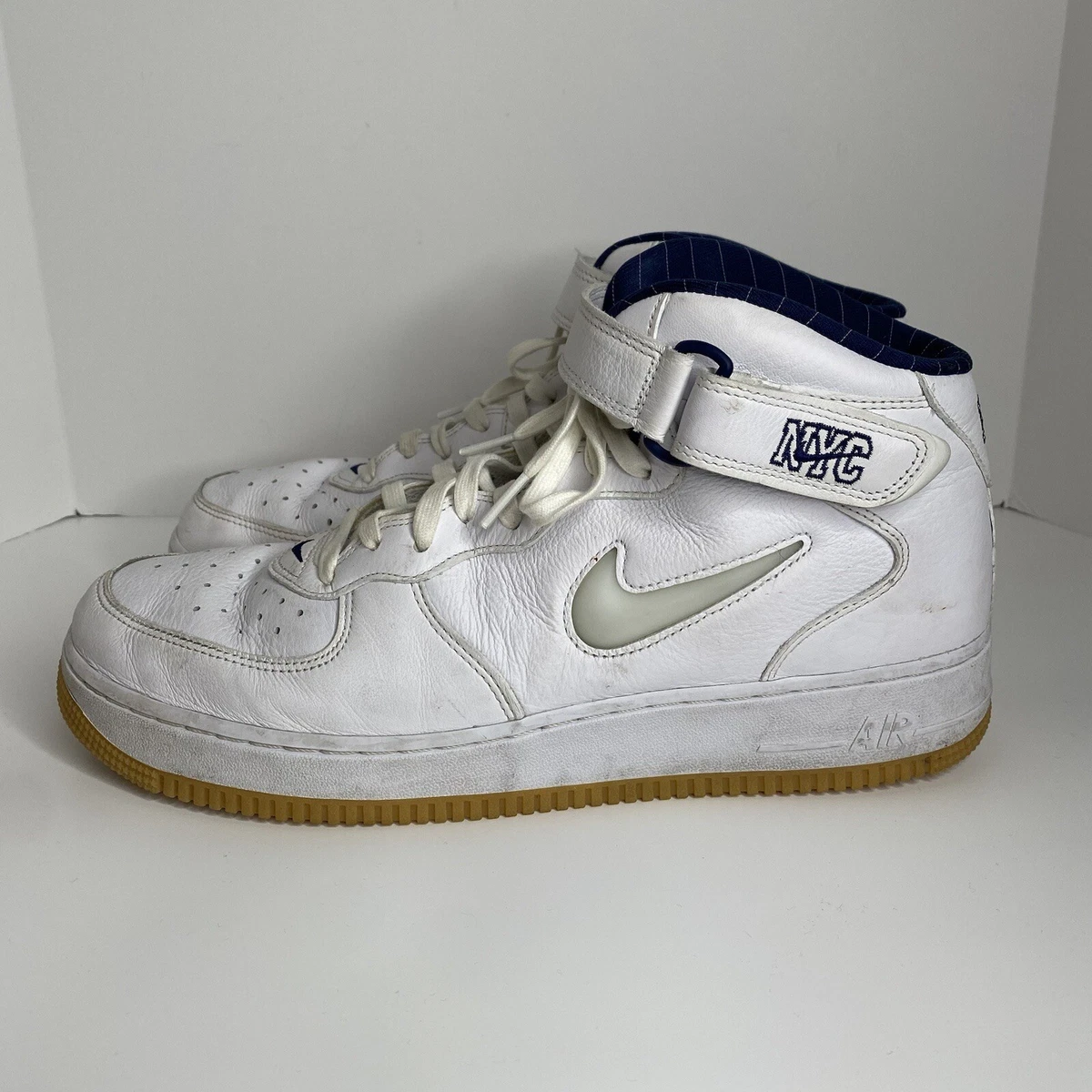 Men s Nike Air Force 1 Mid QS Jewel NYC White Midnight Navy Size