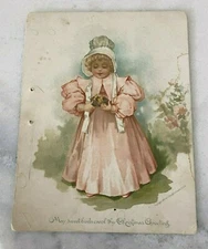 Vintage 1895 Prang & Co Christmas Card May sweet birds carol thy Xmas Greetings