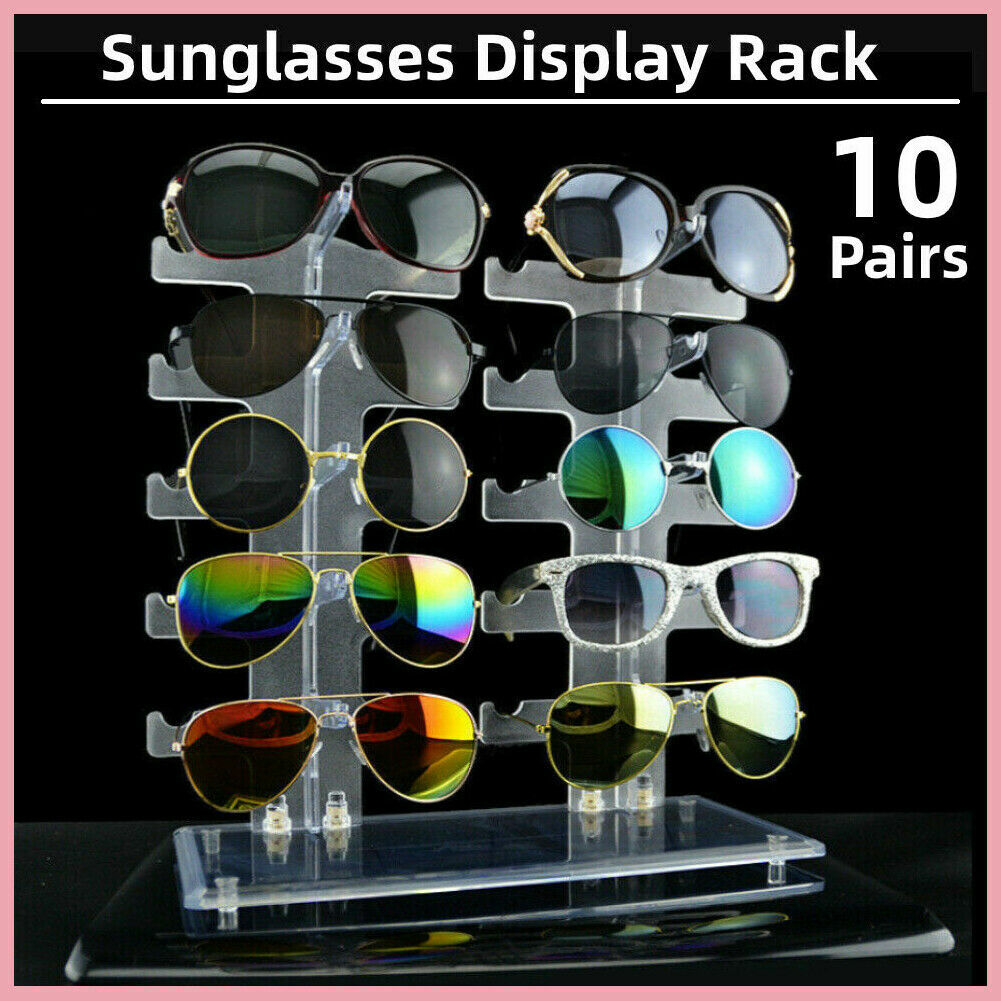 10 Pairs Acrylic Sunglasses Eye Glasses Display Rack Stand Holder ...